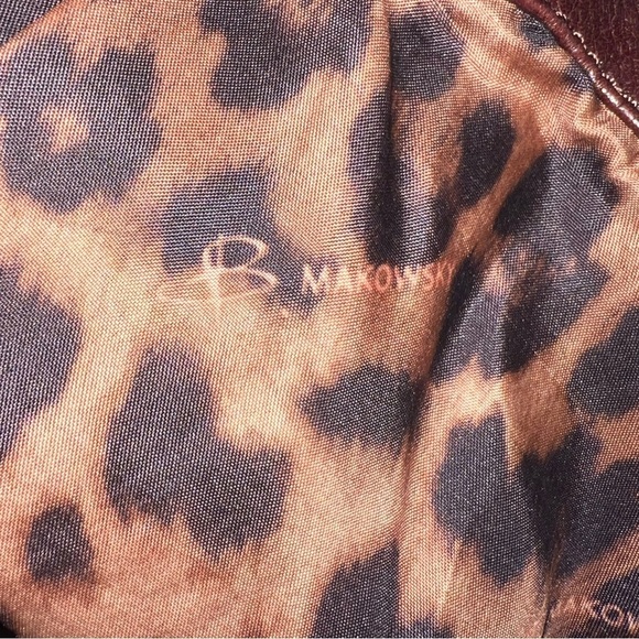 B. Makowsky Brown Leather Shoulder Bag Tote Purse - Picture 5 of 15